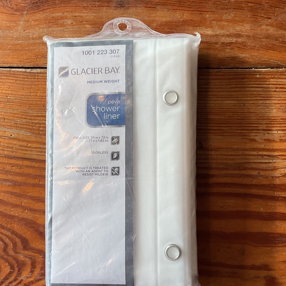 Glacier Bay White Shower Liner with Metal Grommets